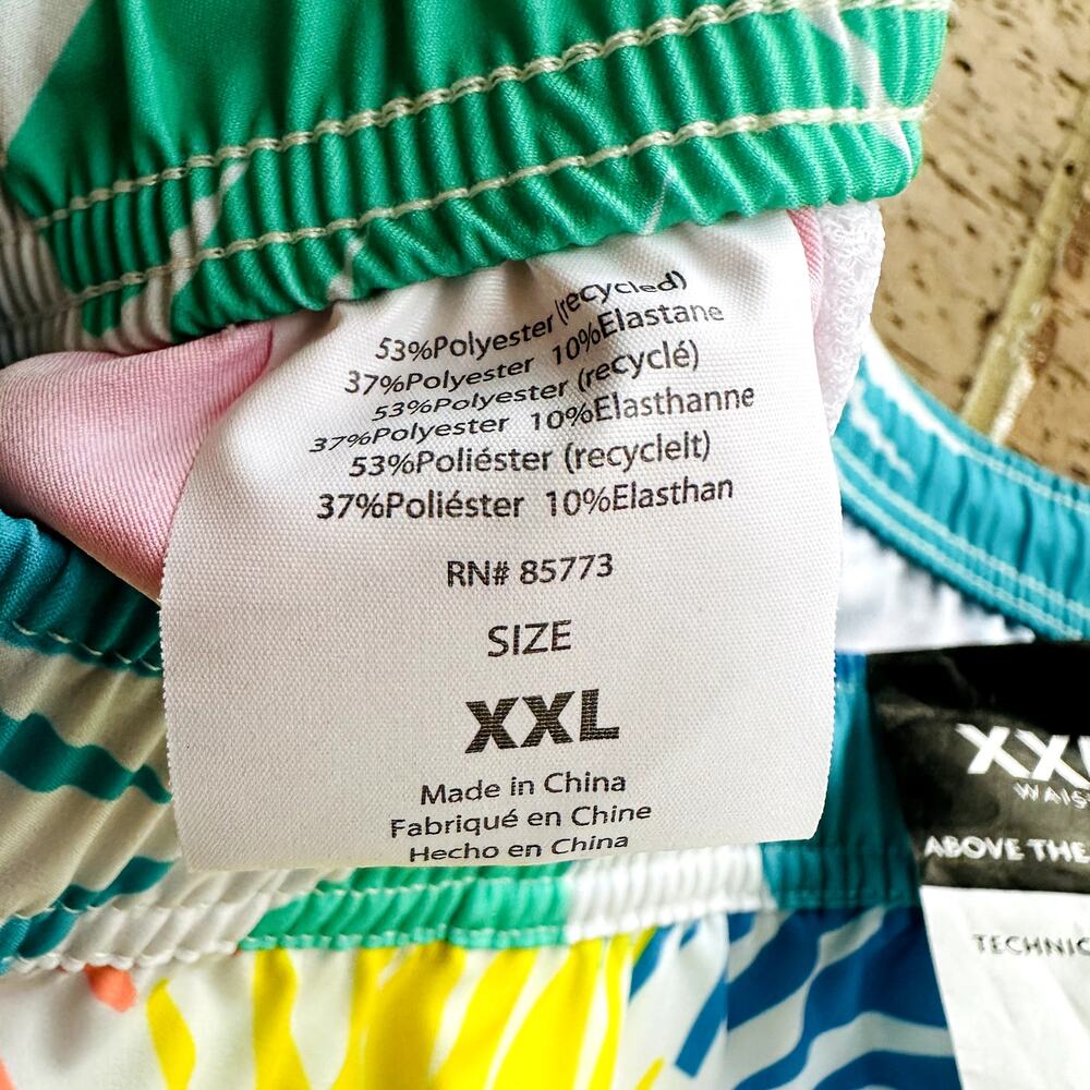 O'neill Men's Multicolor Leaf Stretch Elastic Waist Swim Boardshorts Sz XXL NWT - Picture 5 of 5